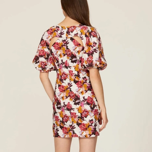 Nicholas Puff Sleeve Floral Cotton Dress 2 - Picture 4 of 5
